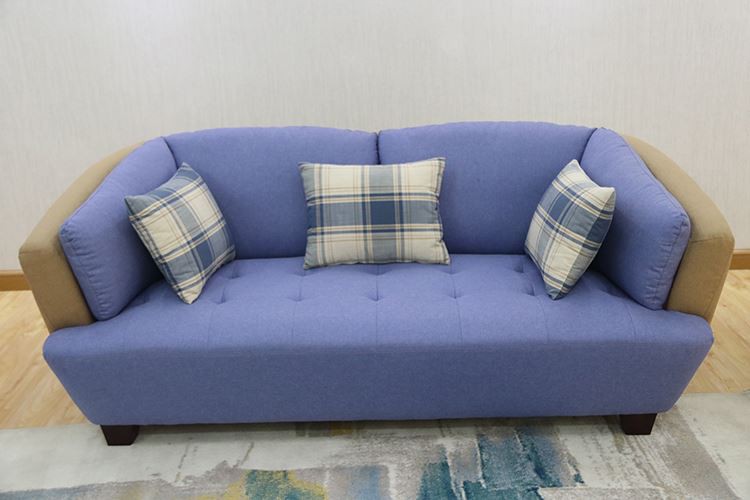 Upholstery Plaid Fabric 3seater Sofa